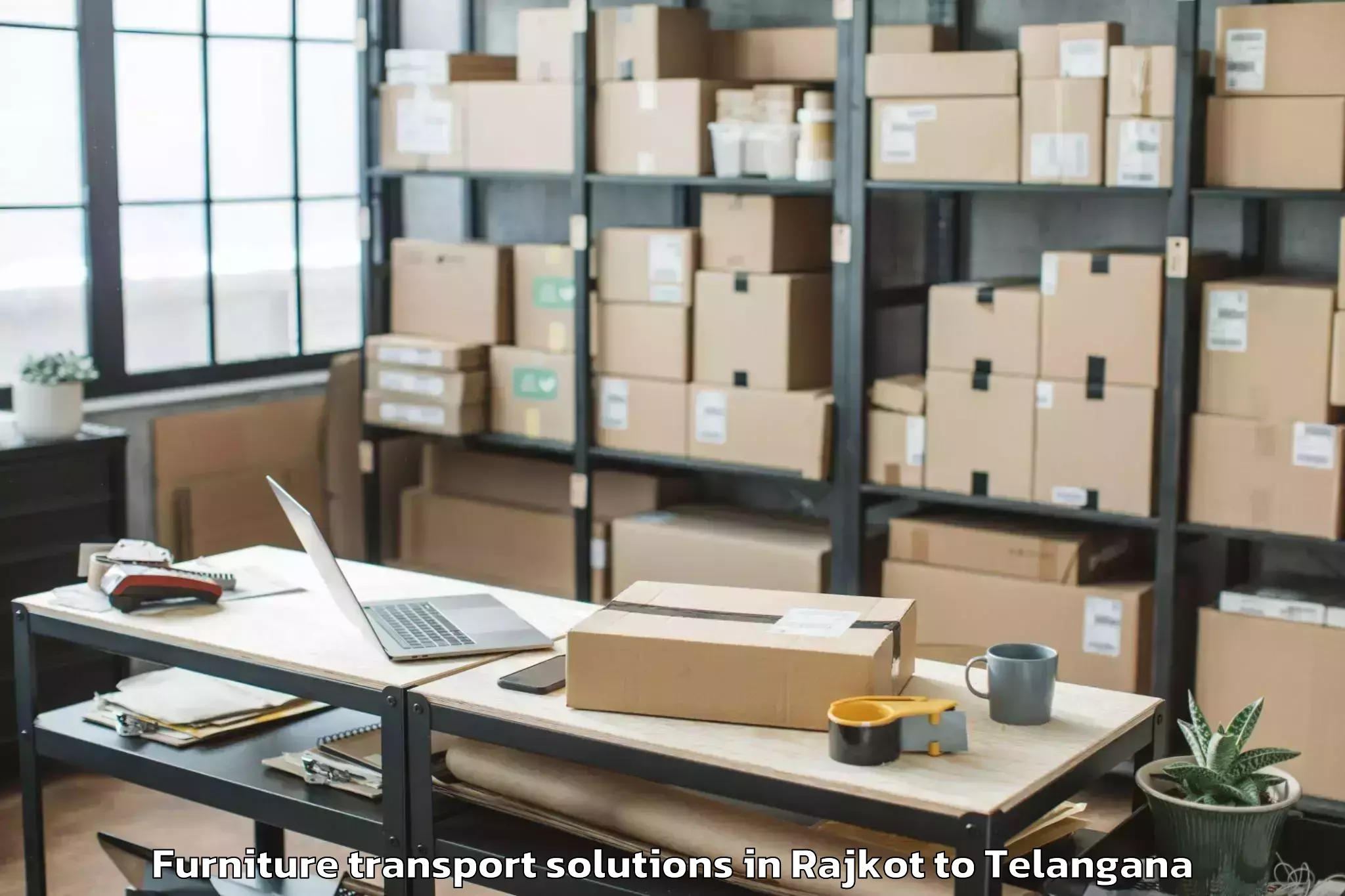 Professional Rajkot to Ghatkesar Furniture Transport Solutions